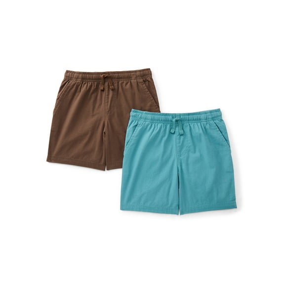 Wonder Nation Boys Pull On Shorts, 2-Pack, Sizes XS-2XL & Husky