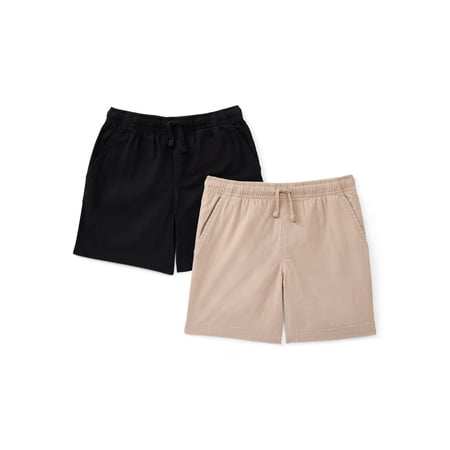 Wonder Nation Boys Pull-On Shorts, 2-Pack, Sizes XS-2XL & Husky