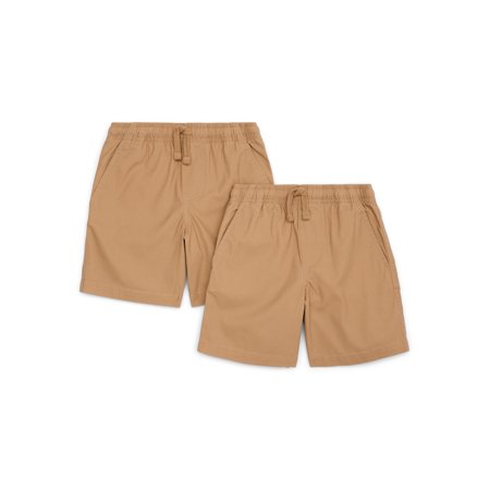 Wonder Nation Boys Pull On Shorts, 2-Pack, Sizes XS-2XL & Husky