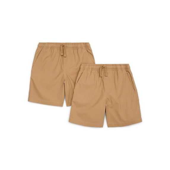 Wonder Nation Boys Pull On Shorts, 2-Pack, Sizes XS-2XL & Husky