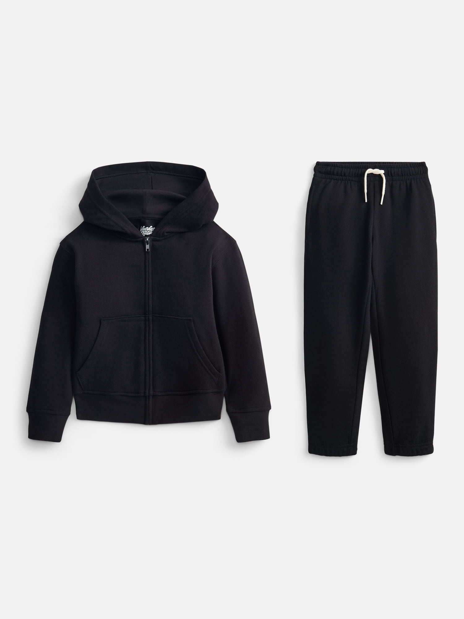 Wonder Nation Boys Fleece Full Zip Hoodie and Jogger Sweatpants Set, 2-Piece, Sizes 4-18