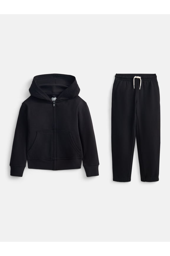 Boys Fleece Full Zip Hoodie and Jogger Sweatpants Set, 2-Piece, Sizes 4-18