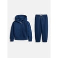 thumbnail image 1 of Wonder Nation Boys Fleece Full Zip Hoodie and Jogger Sweatpants Set, 2-Piece, Sizes 4-18, 1 of 3
