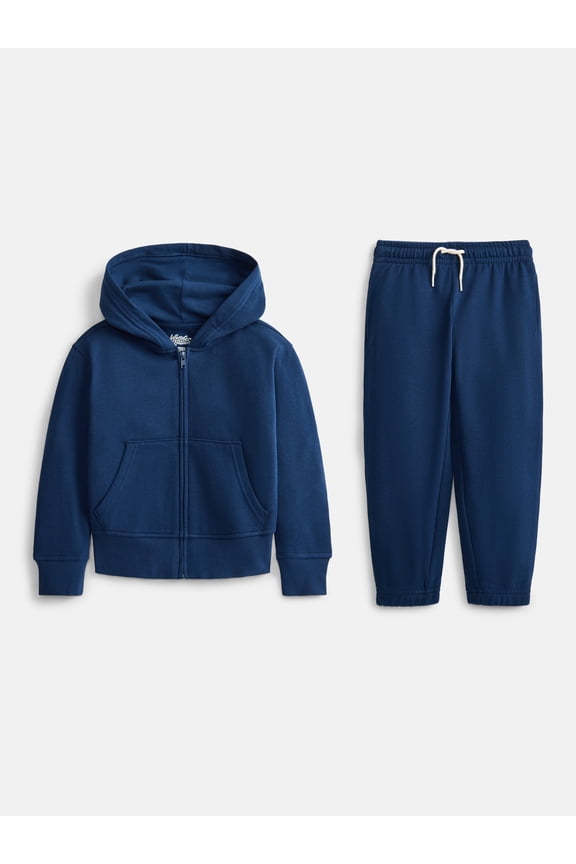 Boys Fleece Full Zip Hoodie and Jogger Sweatpants Set, 2-Piece, Sizes 4-18
