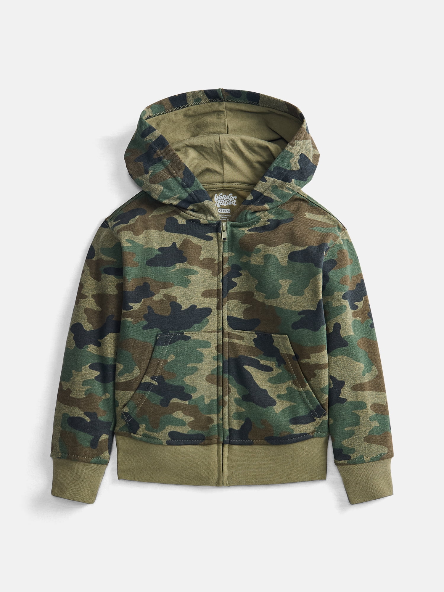 Wonder Nation Boys Full Zip Fleece Hoodie, Sizes 4-18