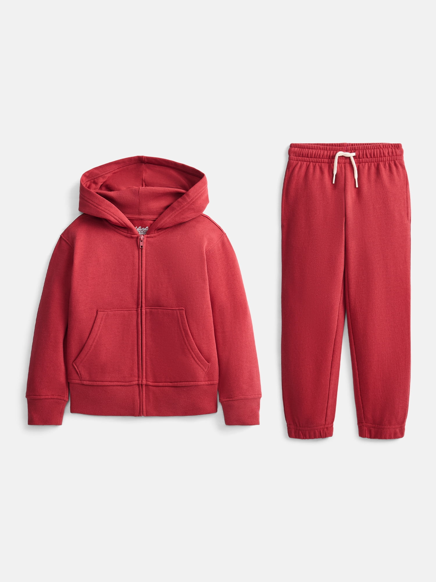 Wonder Nation Boys Fleece Full Zip Hoodie and Jogger Sweatpants Set, 2-Piece, Sizes 4-18