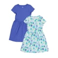 thumbnail image 1 of Wonder Nation Girl's Short Sleeve Play Dress, 2-Pack, Sizes 4-18 & Plus, 1 of 3