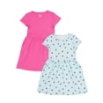 thumbnail image 1 of Wonder Nation Girl's Short Sleeve Play Dress, 2-Pack, Sizes 4-18 & Plus, 1 of 3