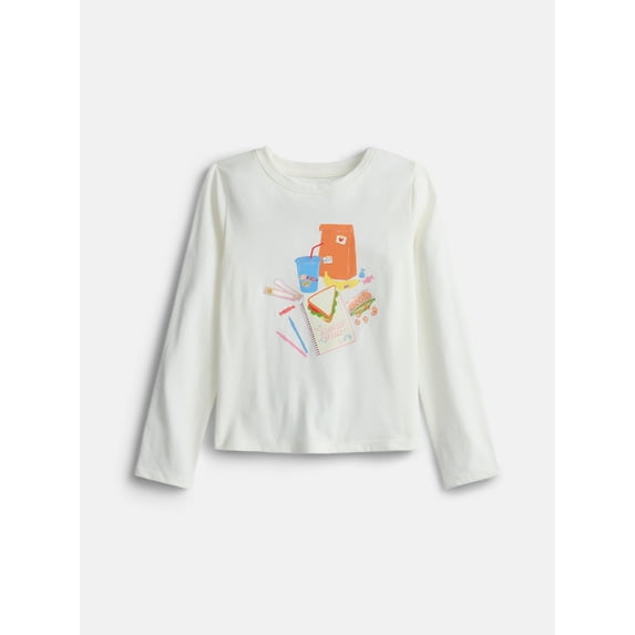 Wonder Nation Girls Embellished Tee with Long Sleeves, Sizes 4-18 & Plus
