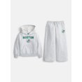 thumbnail image 1 of Wonder Nation Girls Fleece Hoodie and Wide Leg Sweatpants Set, 2-Piece, Sizes 4-18, 1 of 3
