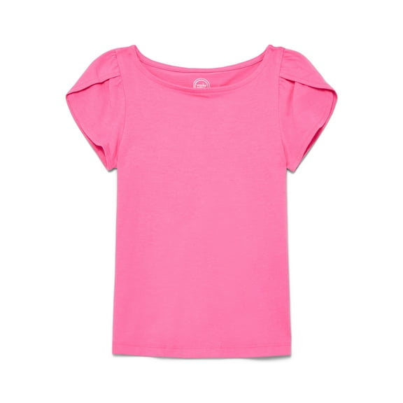 Wonder Nation Girls Tulip Sleeve Top, Sizes 4-18 & Plus