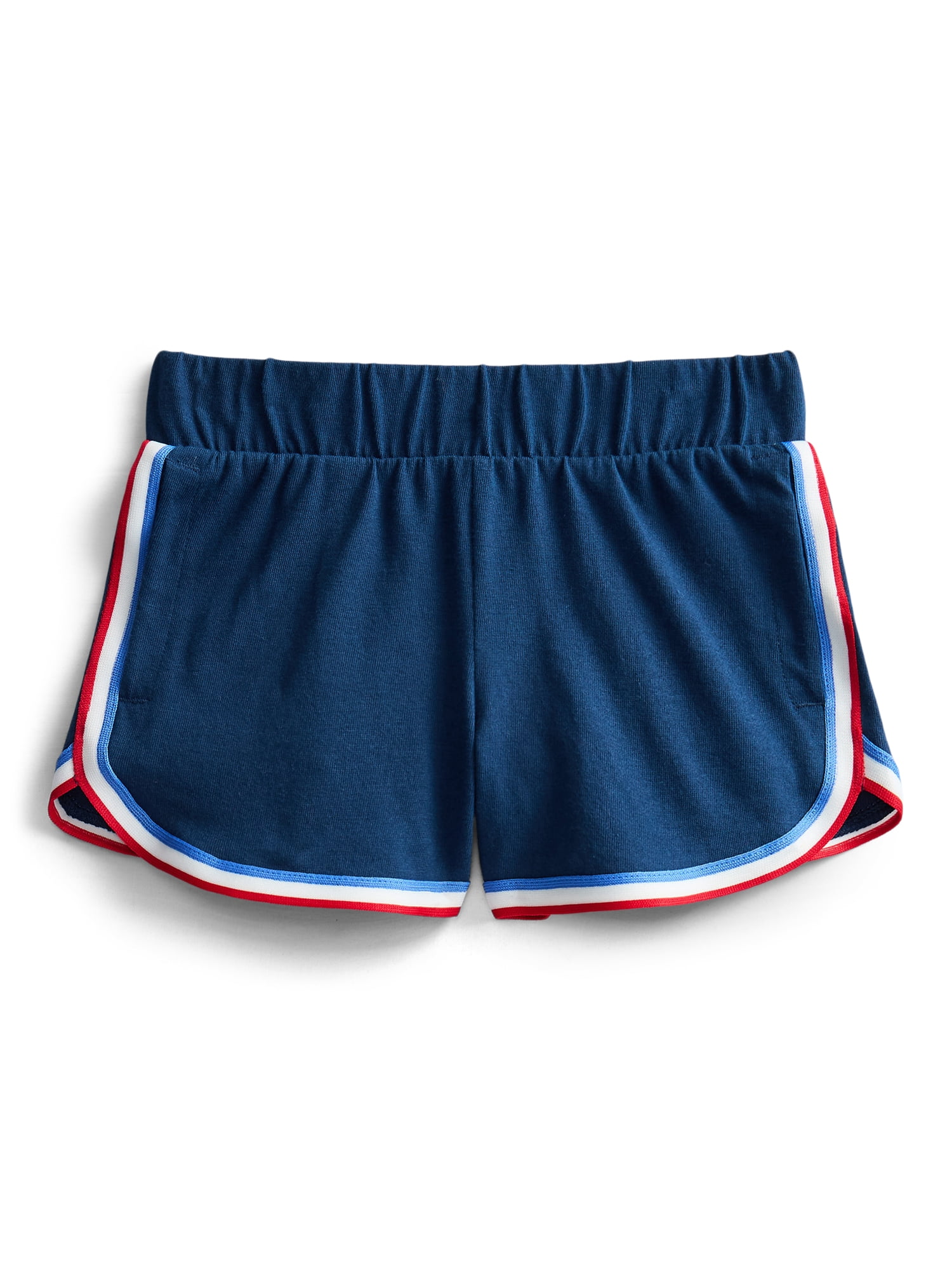 Wonder Nation Girls Dolphin Shorts with Contrast Stripes, Sizes 4-18 & Plus
