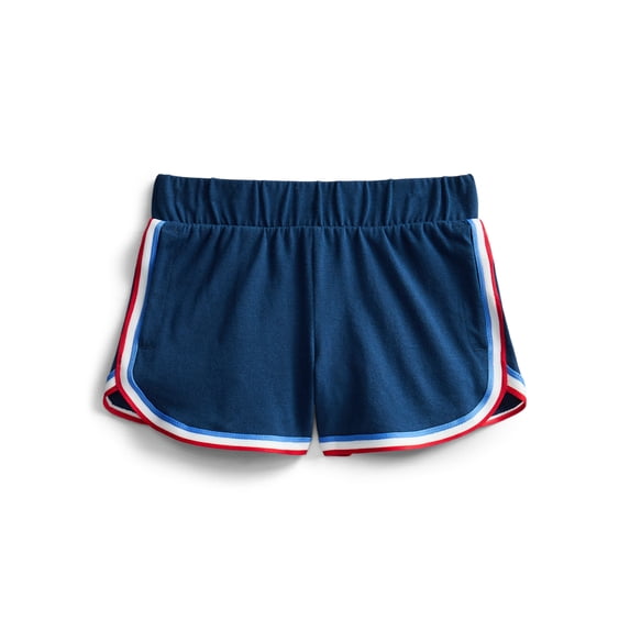 Wonder Nation Girls Dolphin Shorts with Contrast Stripes, Sizes 4-18 & Plus