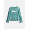 thumbnail image 1 of Wonder Nation Girls Embellished Tee with Long Sleeves, Sizes 4-18 & Plus, 1 of 3