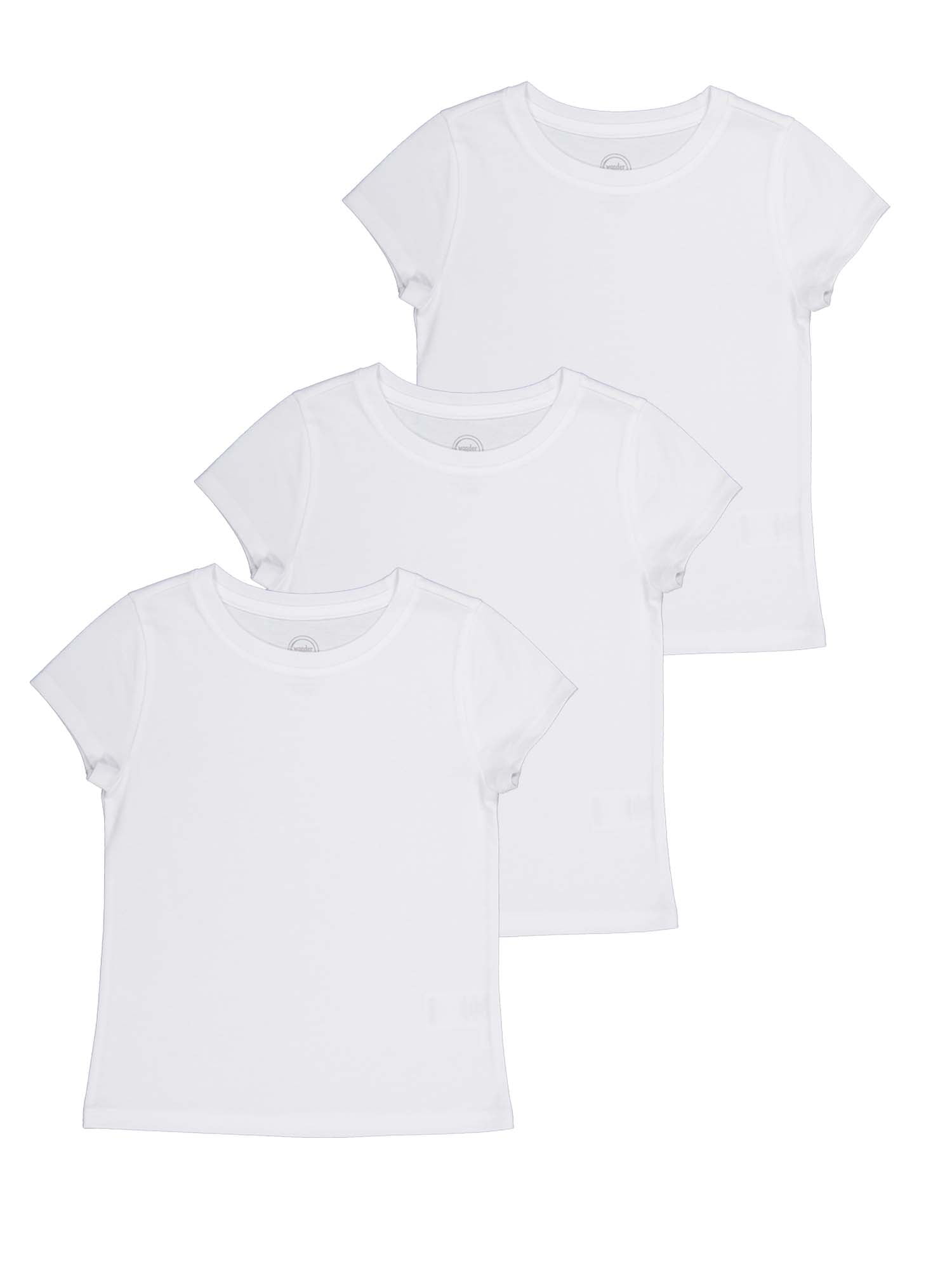 Wonder Nation Girls Kid Tough Tee with Short Sleeves, Sizes 4-18 & Plus
