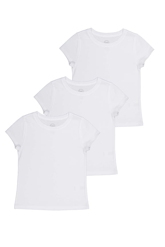 Girls Short Sleeve Kid Tough T-Shirt, 3-Pack, Sizes 4-18 & Plus