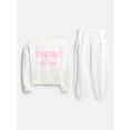thumbnail image 1 of Wonder Nation Girls Fleece Sweatshirt and Joggers Set, 2 Piece, Sizes 4-18 & Plus, 1 of 5