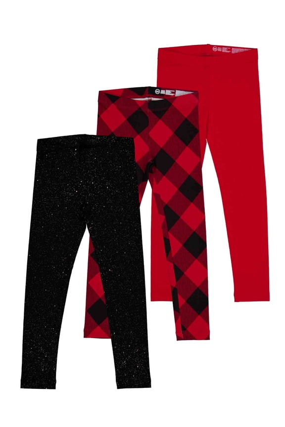 Girls Kid Tough Leggings, 3-Pack, Sizes 4-18 & Plus