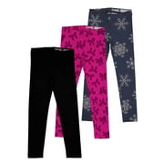 WONDER NATION Girls Kid Tough Leggings, 3-Pack, Sizes 4-18 & Plus