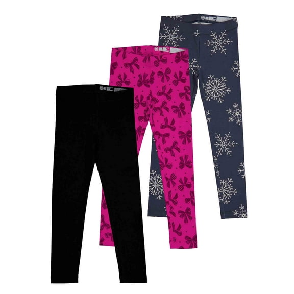Wonder Nation Girls Kid Tough Leggings, 3-Pack, Sizes 4-18 & Plus