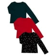 thumbnail image 1 of Wonder Nation Girls Long Sleeve Kid Tough T-Shirt, 3-Pack, Sizes 4-18 & Plus, 1 of 7