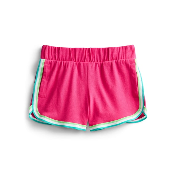 Wonder Nation Girls Dolphin Shorts with Contrast Stripes, Sizes 4-18 & Plus