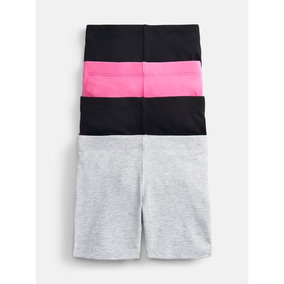 Wonder Nation Girls Bike Shorts, 4-Pack, Sizes 4-18 & Plus