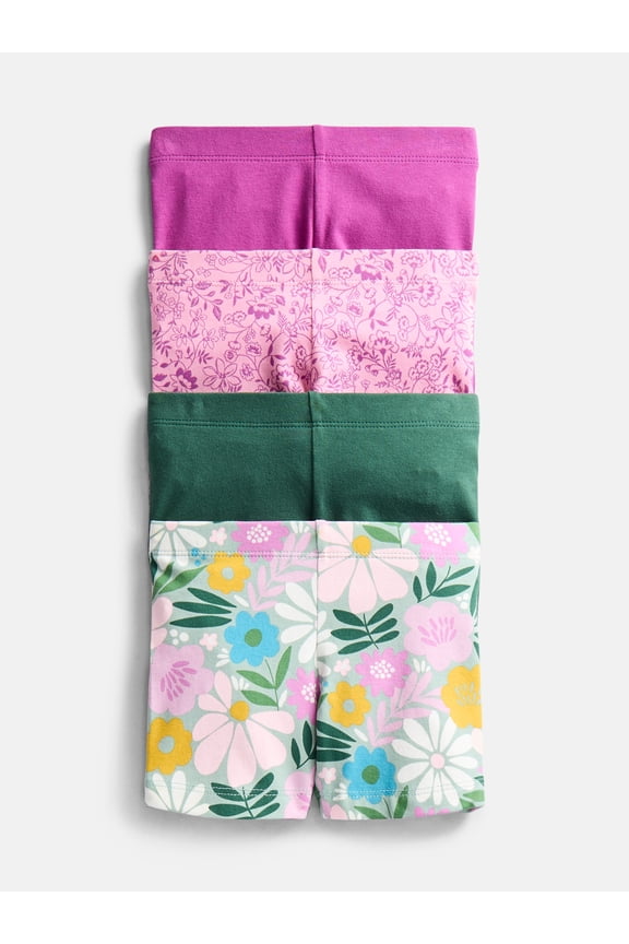 Girls Bike Shorts, 4-Pack, Sizes 4-18 & Plus