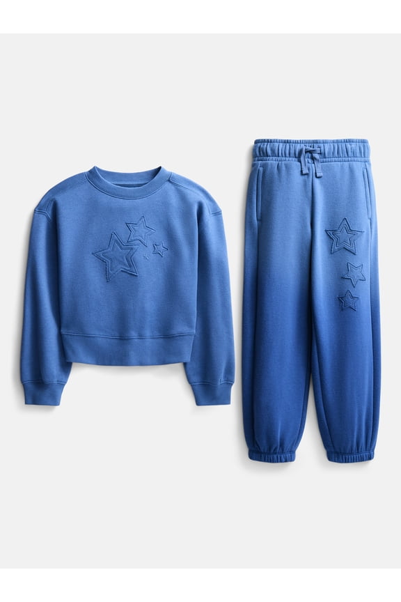 Girls Fleece Sweatshirt and Joggers Set, 2 Piece, Sizes 4-18 & Plus