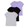 thumbnail image 1 of Wonder Nation Girls Short Sleeve Kid Tough T-Shirt, 3-Pack, Sizes 4-18 & Plus, 1 of 7