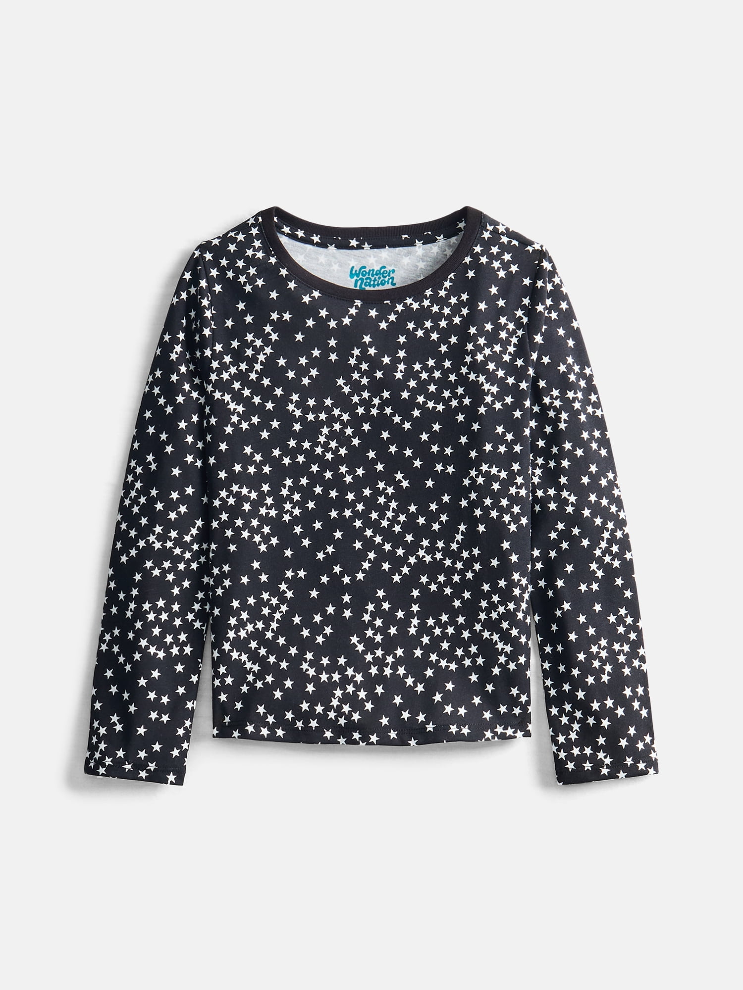 Wonder Nation Girls Kid Tough Tee with Long Sleeves, Sizes 4-18 & Plus