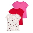 thumbnail image 1 of Wonder Nation Girls Short Sleeve Kid Tough T-Shirt, 3-Pack, Sizes 4-18 & Plus, 1 of 7