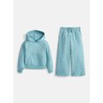 thumbnail image 1 of Wonder Nation Girls Fleece Hoodie and Wide Leg Sweatpants Set, 2-Piece, Sizes 4-18, 1 of 3