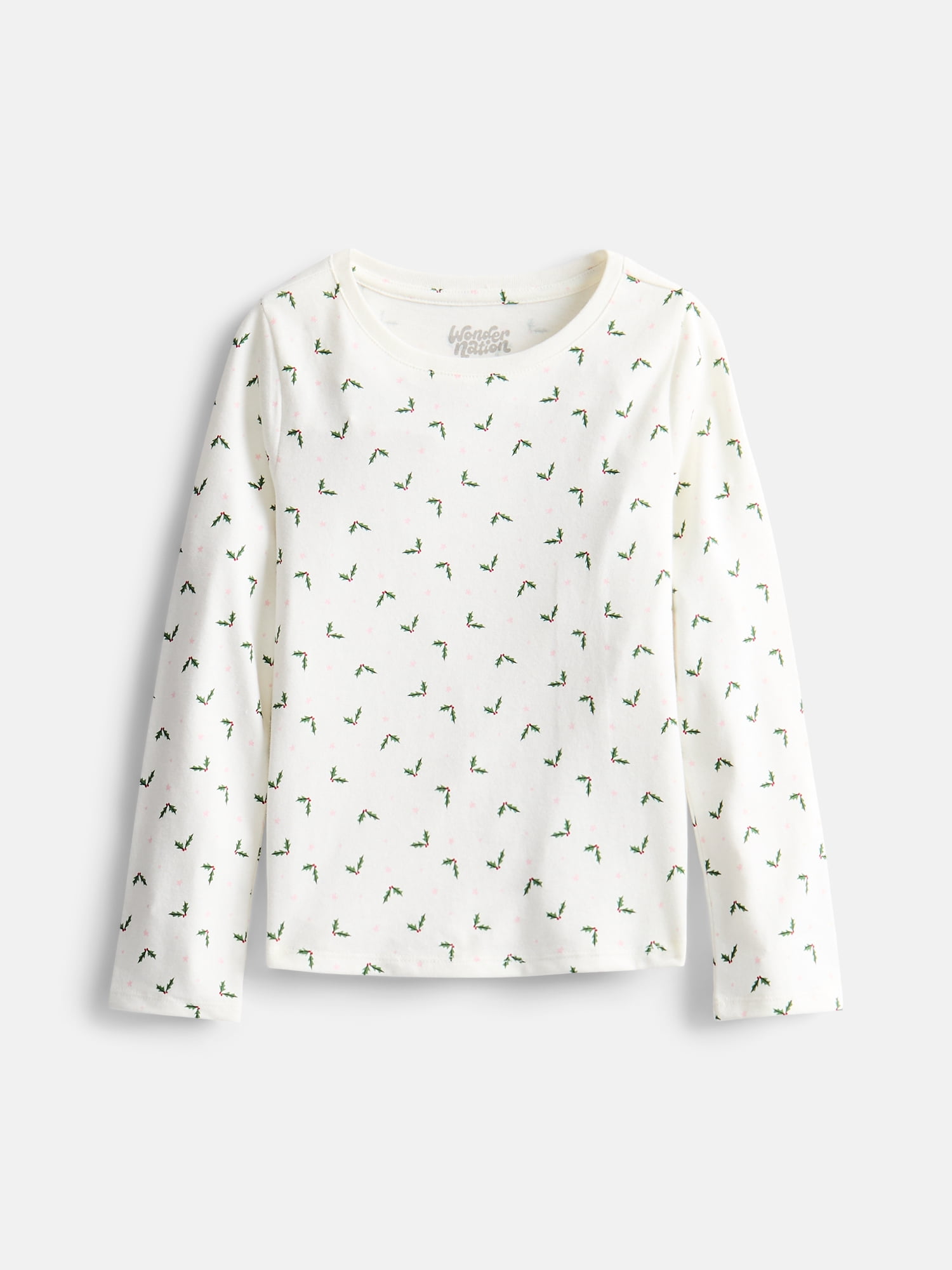 Wonder Nation Girls Kid Tough Tee with Long Sleeves, Sizes 4-18 & Plus