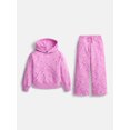 thumbnail image 1 of Wonder Nation Girls Fleece Hoodie and Wide Leg Sweatpants Set, 2-Piece, Sizes 4-18, 1 of 3