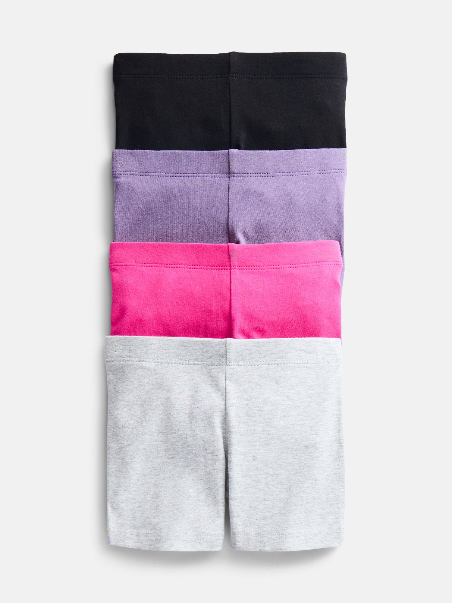 Wonder Nation Girls Bike Shorts, 4-Pack, Sizes 4-18 & Plus