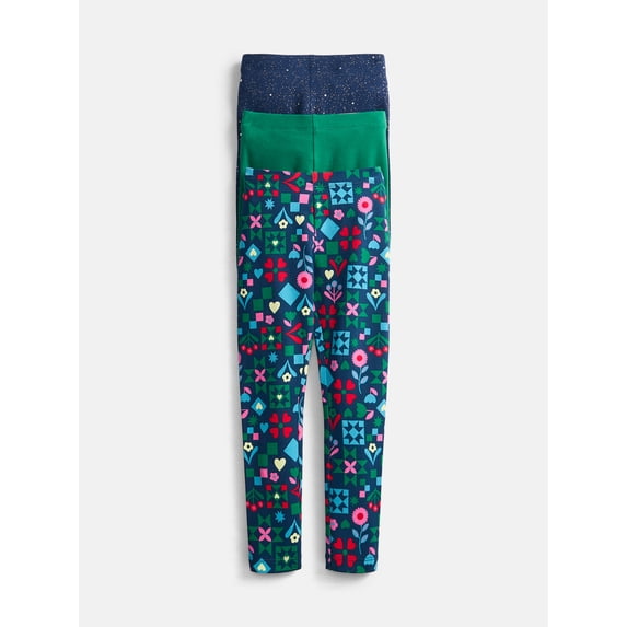 Wonder Nation Girls Kid Tough Leggings, 3-Pack, Sizes 4-18 & Plus