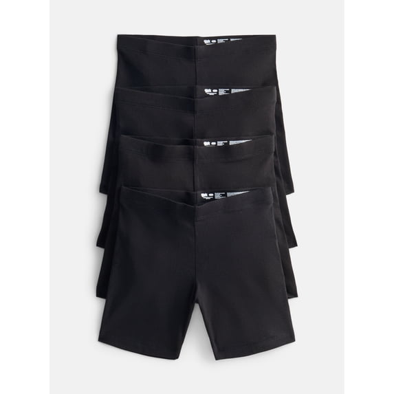 Wonder Nation Girls Bike Shorts, 4-Pack, Sizes 4-18 & Plus