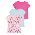 thumbnail image 1 of Wonder Nation Girls Short Sleeve Kid Tough T-Shirt, 3-Pack, Sizes 4-18 & Plus, 1 of 7