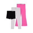 thumbnail image 1 of Wonder Nation Girls Bike Short, Legging & Flare Legging, 3-Pack, Sizes 4-18 & Plus, 1 of 4