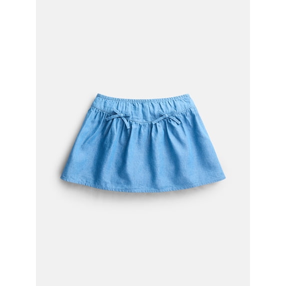 Wonder Nation Girls Denim Bow Skort, Sizes 4-18