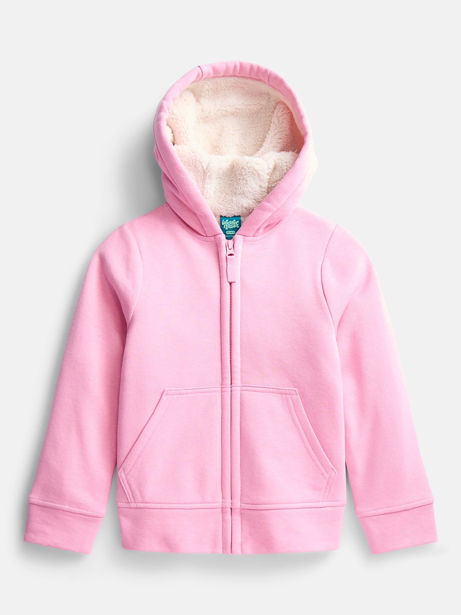 Wonder Nation Girls Kid Tough Fully Lined Zip Hoodie Jacket, Sizes 4-18 & Plus