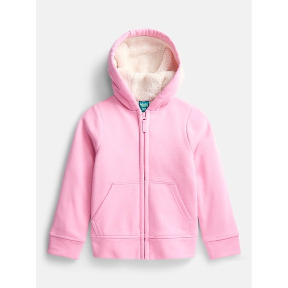 Wonder Nation Girls Kid Tough Fully Lined Zip Hoodie Jacket, Sizes 4-18 & Plus