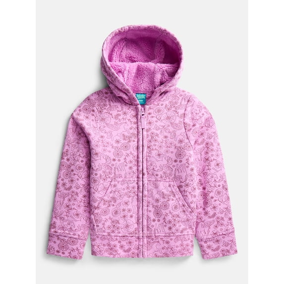 Wonder Nation Girls Kid Tough Fully Lined Zip Hoodie Jacket, Sizes 4-18 & Plus