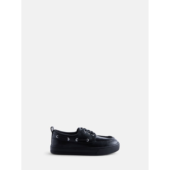 Wonder Nation Little and Big Boys' Faux Leather Boat Shoes