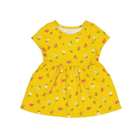 Wonder Nation Toddler Girl Short Sleeve Play Dress, Sizes 12M-3T