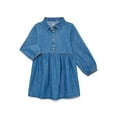 thumbnail image 1 of Wonder Nation Toddler Girls' Denim Shirtdress with Long Sleeves, Sizes 12M-5T, 1 of 3