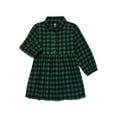 thumbnail image 1 of Wonder Nation Toddler Girls' Flannel Shirtdress with Long Sleeves, Sizes 12M-5T, 1 of 3