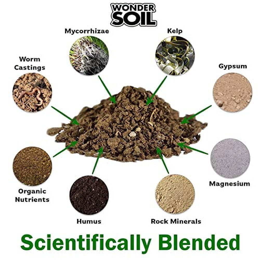 WONDER SOIL | Organic Coco Coir Brick/Block | Ready to - Compressed Coco Coir Fully Loaded with Nutrients | 10 LBS Block Expands to 2.5 Cu Ft | Incl Worm Castings & Nutrients