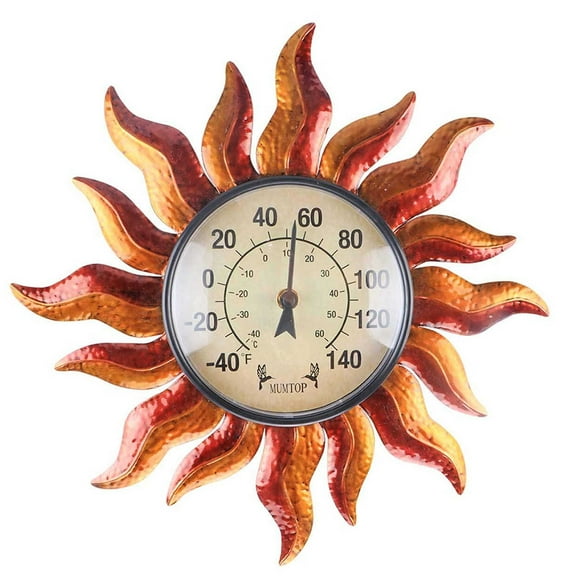 WONDER garden Wall Hanging Thermometer with Hygrometer Indoor Outdoor Patio Sun Decor Does Not Require Any Battery
